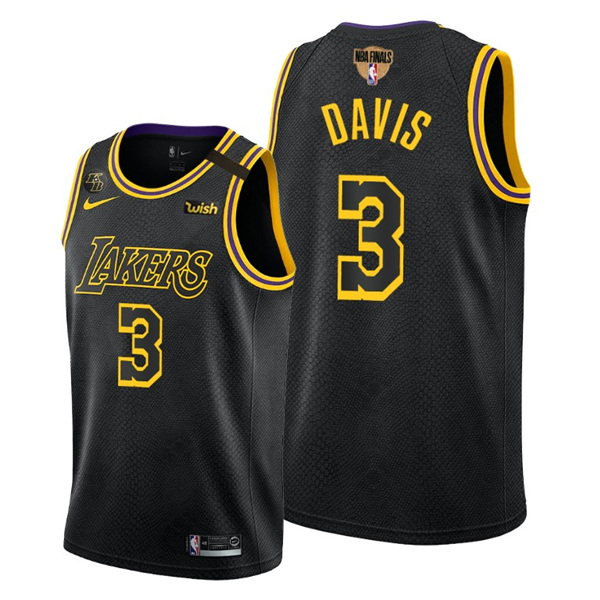 Men's Los Angeles Lakers #3 Anthony Davis Black 2020 Western Conference Champions Stitched Jersey